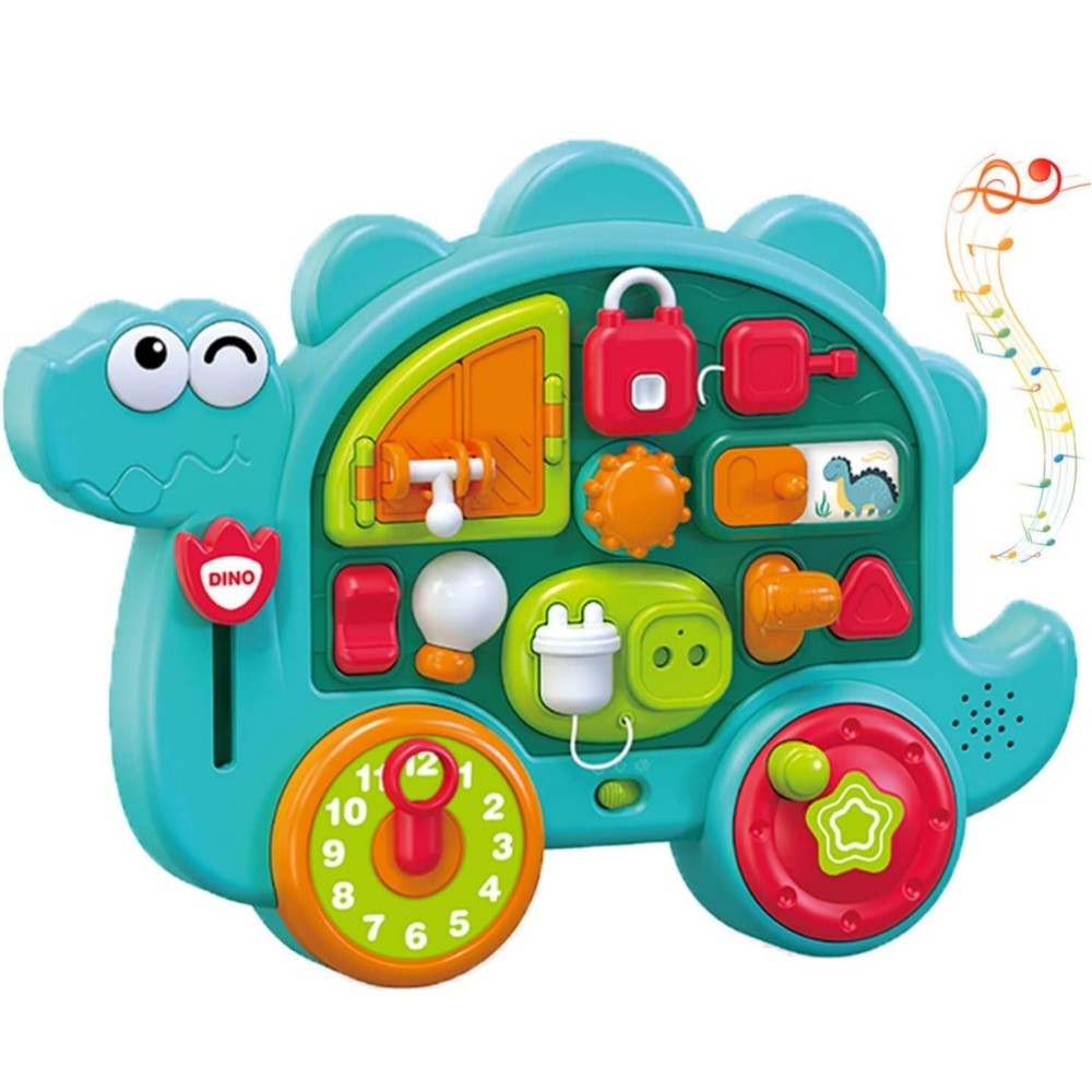 Busy Board Car Toy for Toddlers | Interactive Dinosaur Activity Board Sensory Learning Toy for 18M+