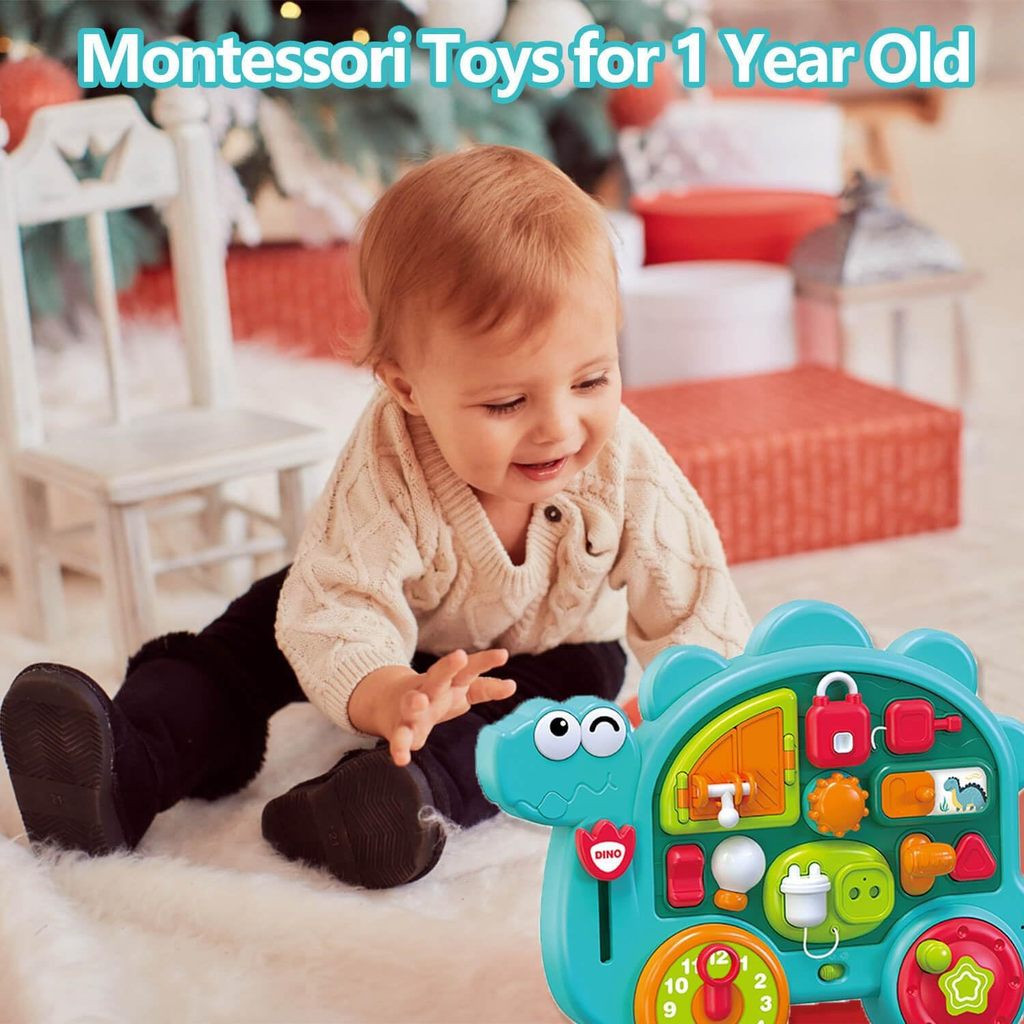 Busy Board Car Toy for Toddlers | Interactive Dinosaur Activity Board Sensory Learning Toy for 18M+