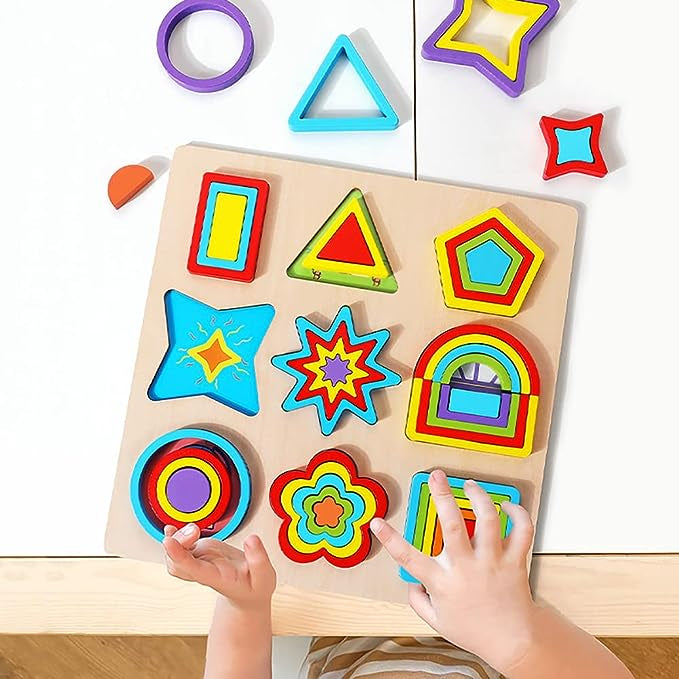 Wooden Montessori 3D Geometric Puzzle